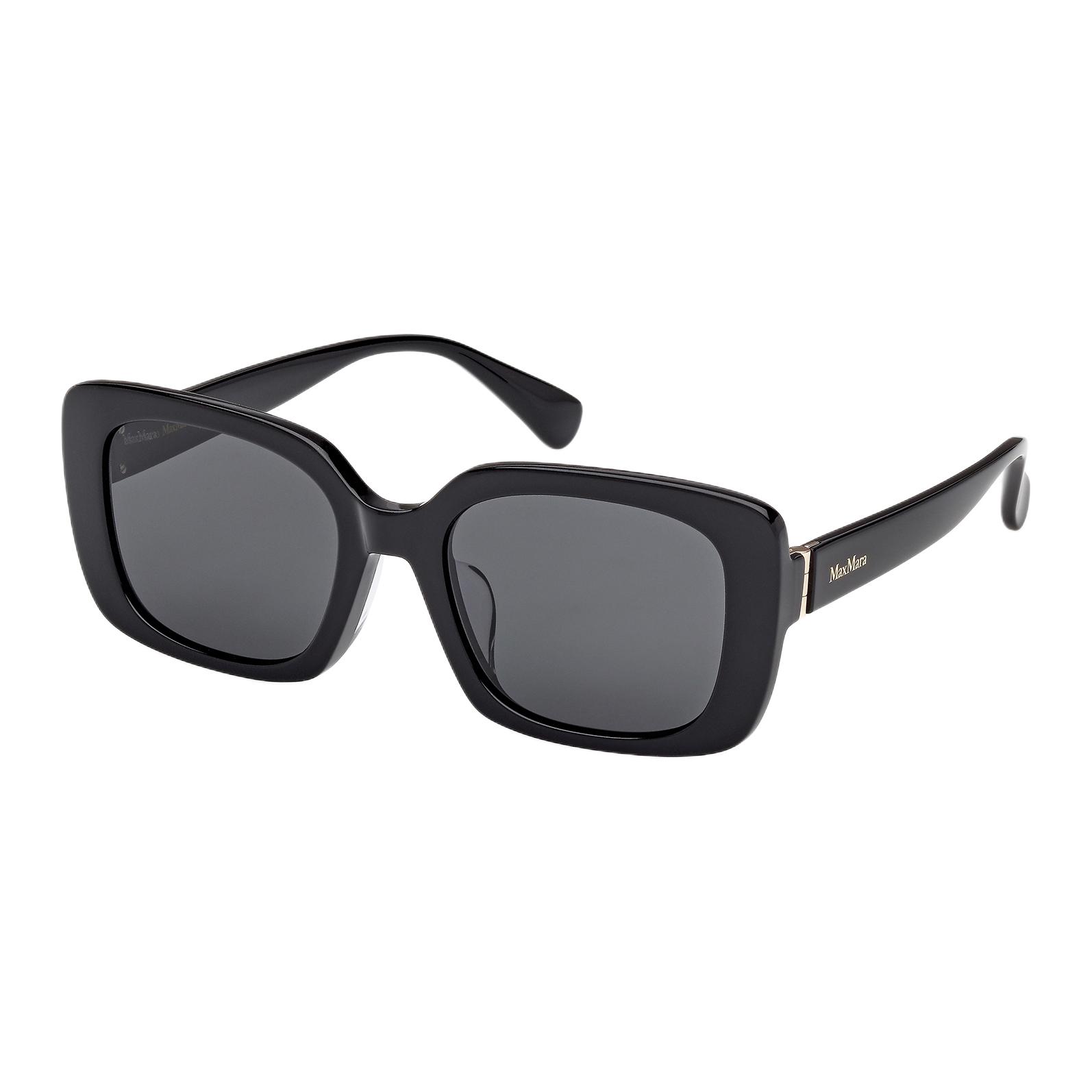 

MaxMara Пластиковая оправа квадратные солнцезащитные очки унисекс черные, Black