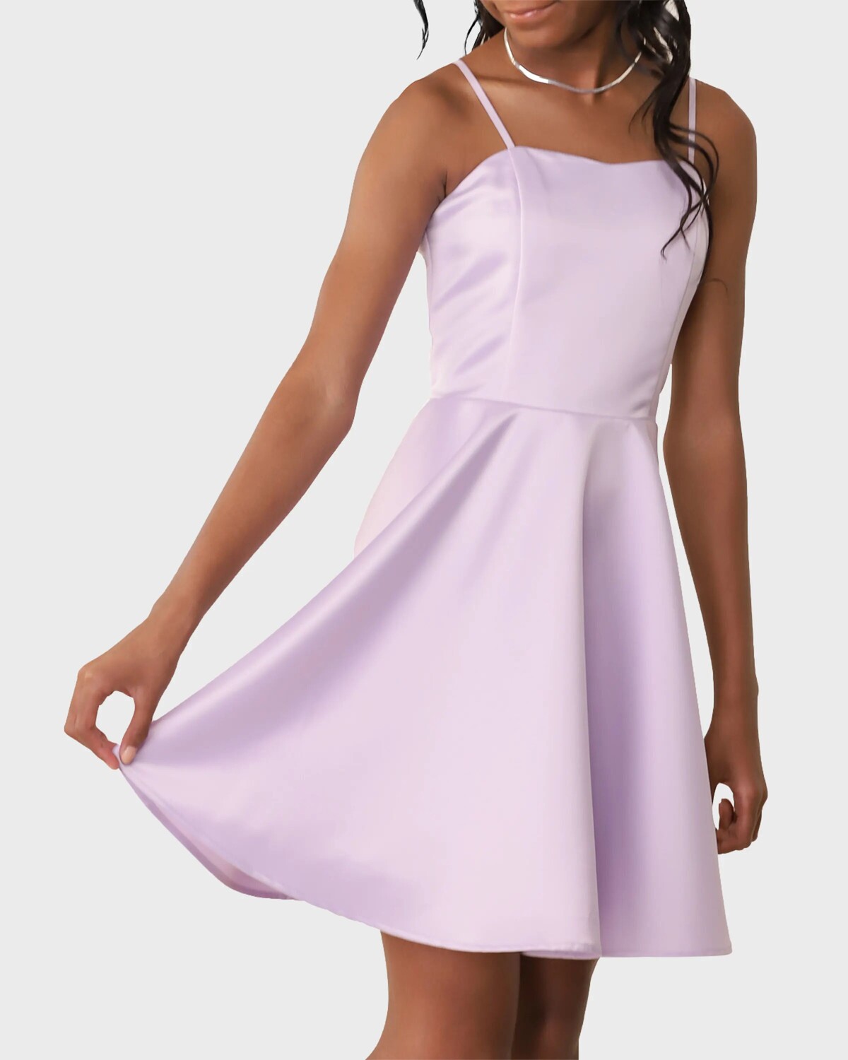 

Однотонное атласное платье в форме сердца для девочек Un Deux Trois, цвет Lilac