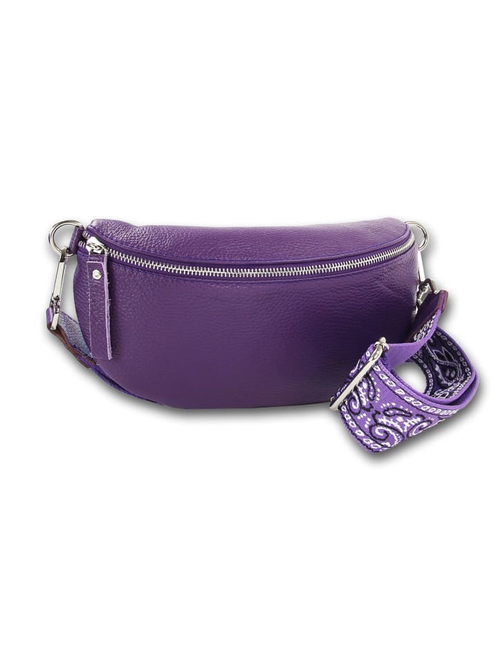 

Кожаная поясная сумка Toscanto, фиолетовая/пурпурная, примерно 25 см