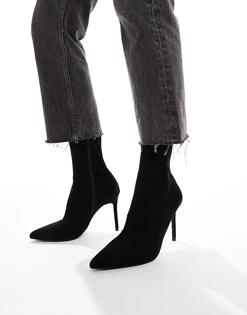 Женские полусапожки ASOS DESIGN Evie на высоком каблуке, черный — фото 3
