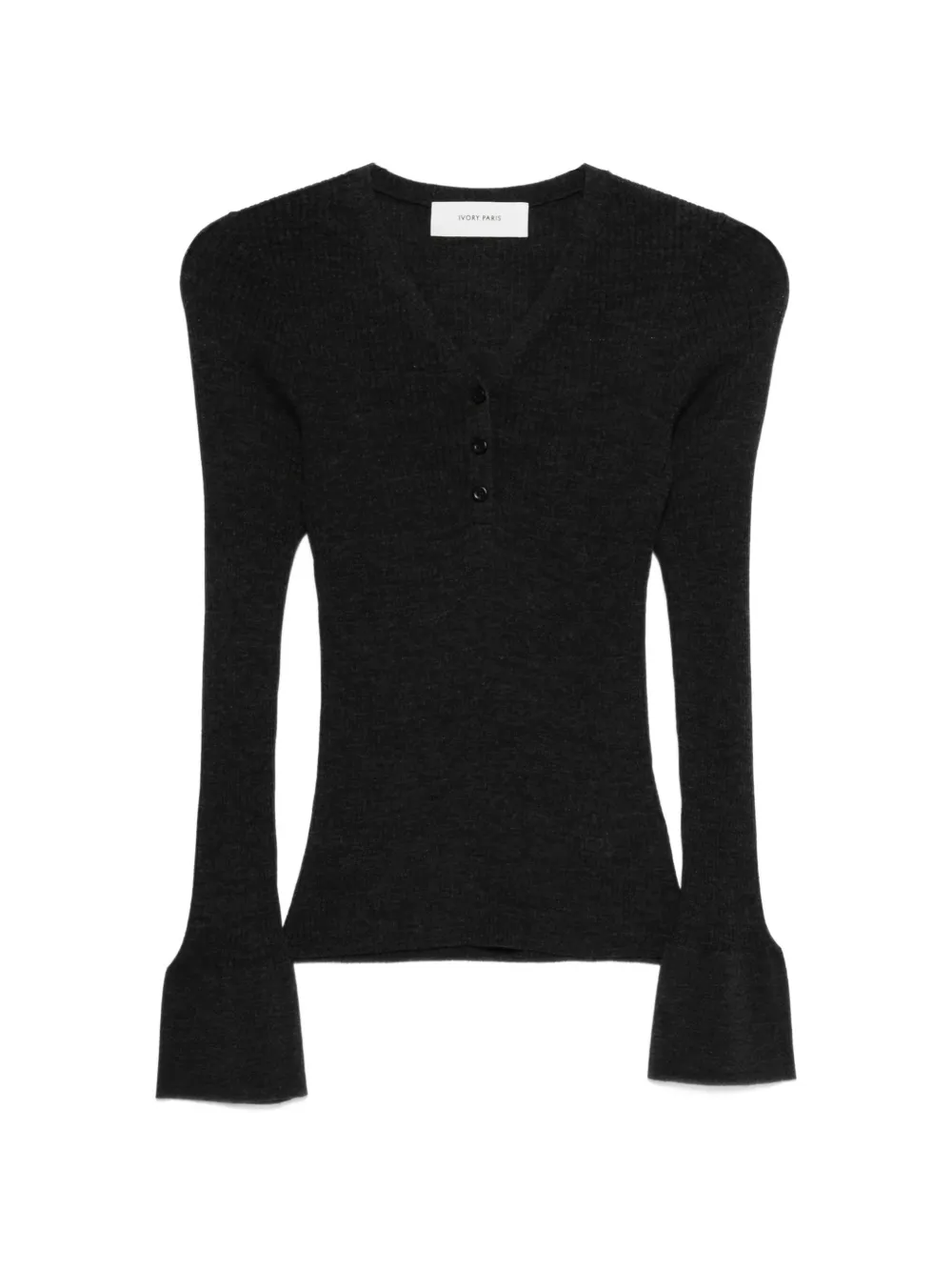 

Топ с пуговицами и расклешенными рукавами IVORY PARIS, серый