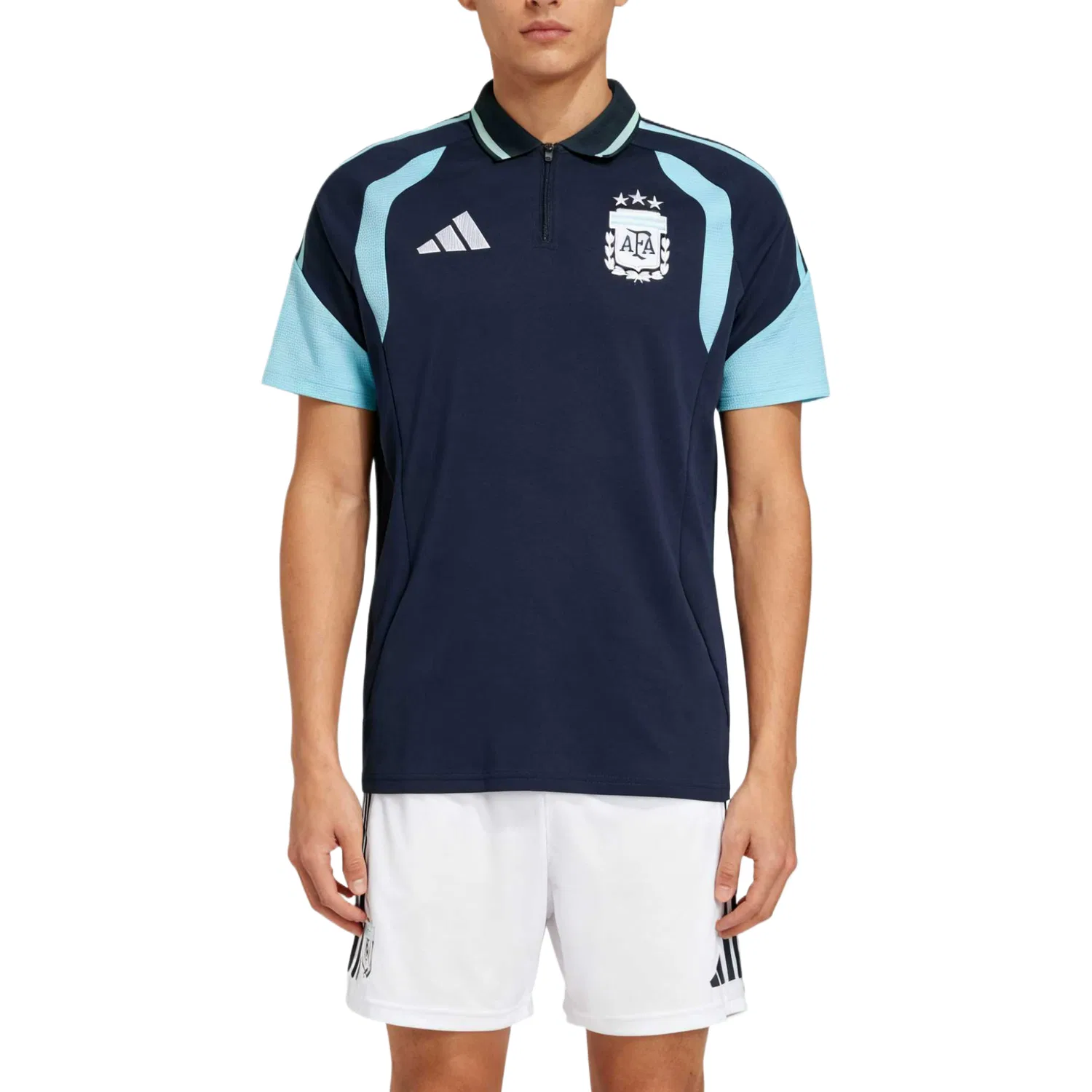 Поло мужское Marine Blue с воротником-поло, умеренная посадка Adidas — фото 3