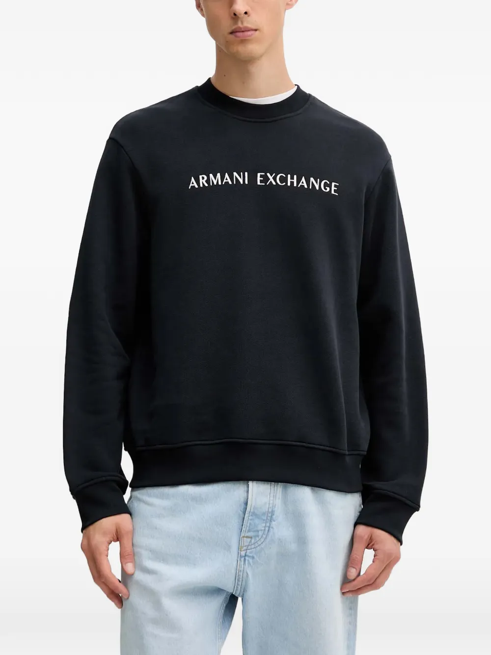 

Свитшот с длинными рукавами и логотипом Armani Exchange, синий
