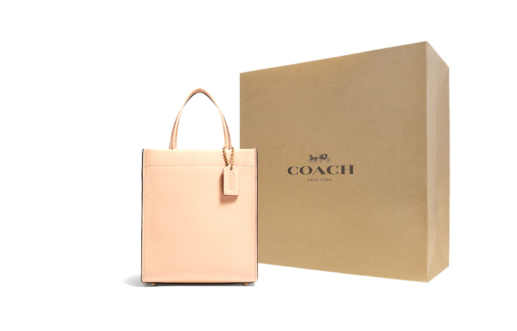 

COACH Кожаная сумка тоут Мини женская сумка через плечо Молочный чай