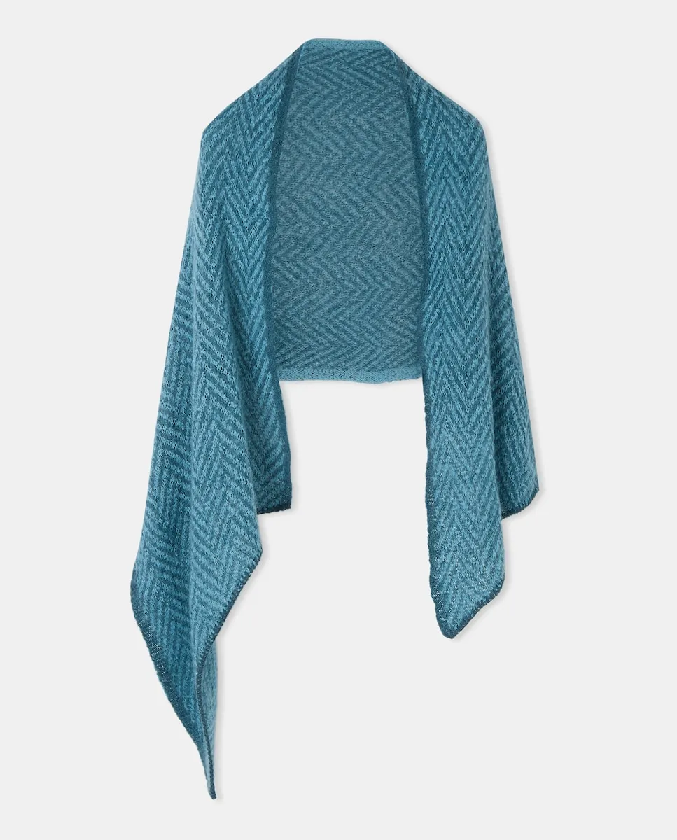 

Шарф с вышивкой Green Coast, синий