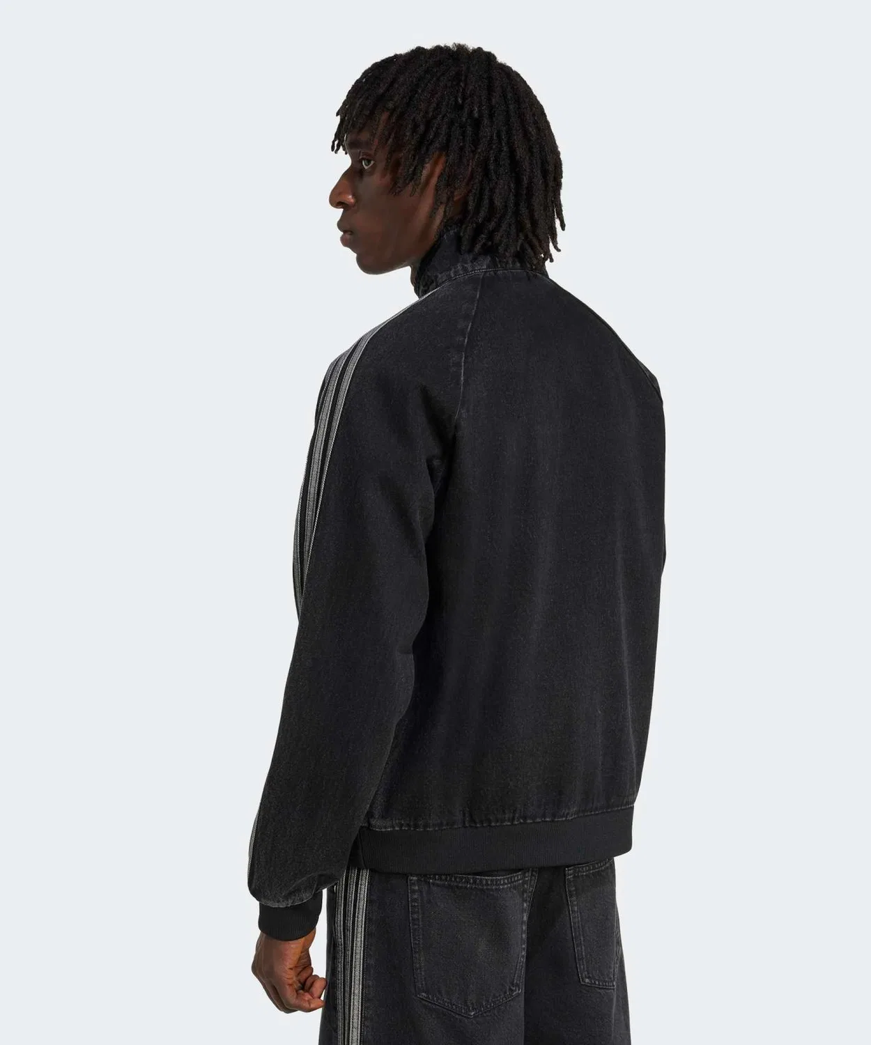 Трак-топ adidas Originals из чёрного денима, регулярный крой — фото 2