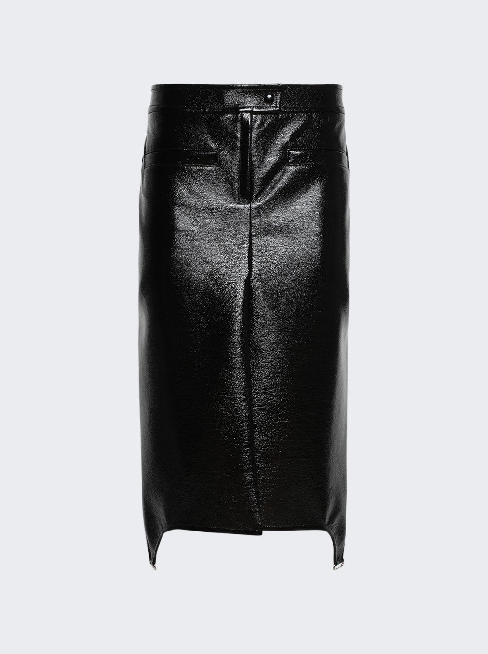 

Длинная юбка на подтяжках из винила Courrèges, черный