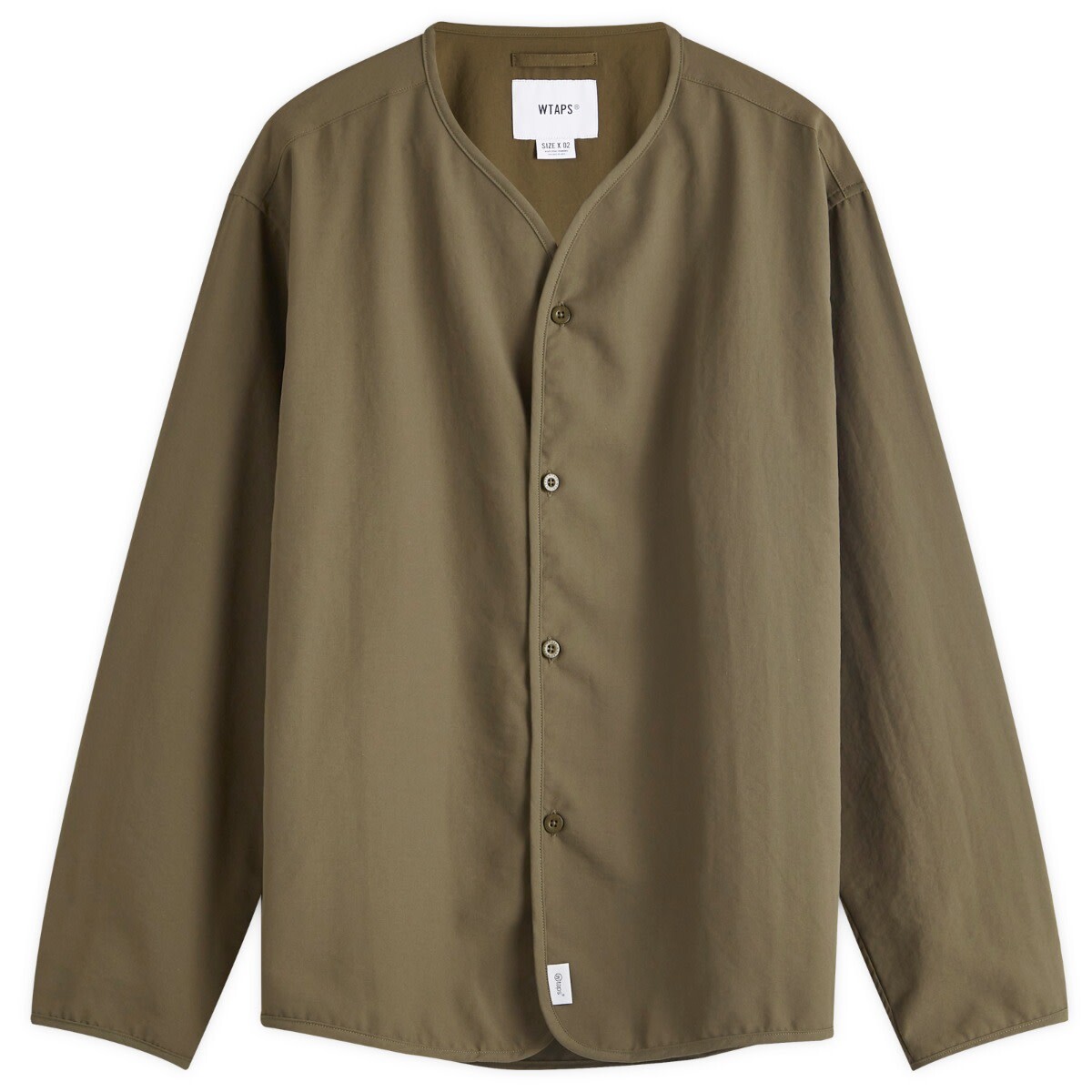 

Рубашка Wtaps 06 Flannel Long Sleeve Baseball Shirt, цвет Olive Drab