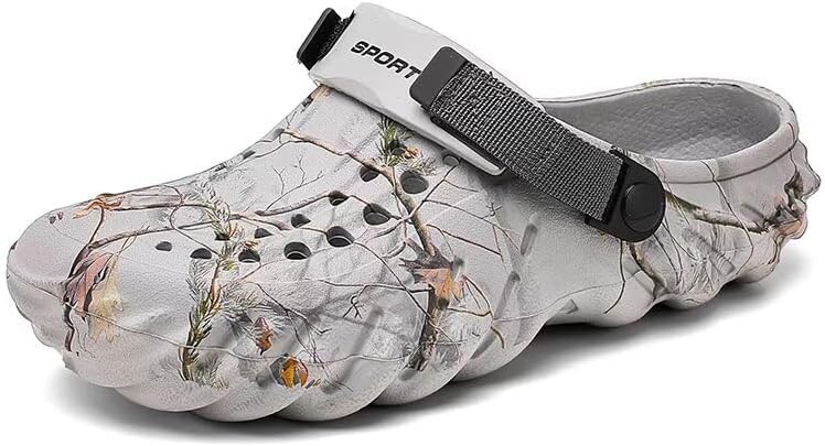 

Мужские сабо для сада с ремешком, легкие, дышащие, с противоскользящей подошвой, повседневные, удобные, для работы, кемпинга, пляжа и двора Ginjang, серый