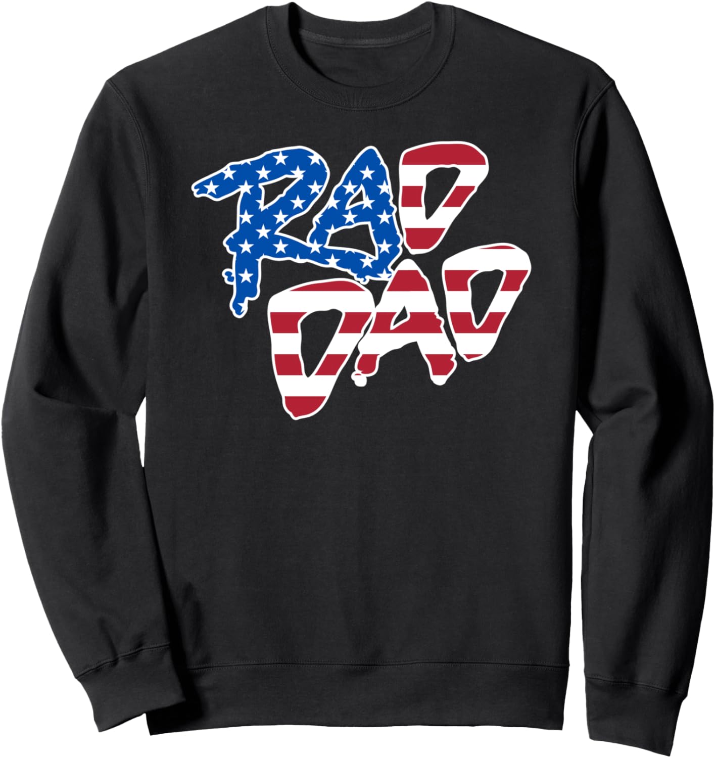 

RAD DAD - Ретро толстовка с флагом США ко Дню независимости 4 июля Rad Dad Designs By &Zoo, черный