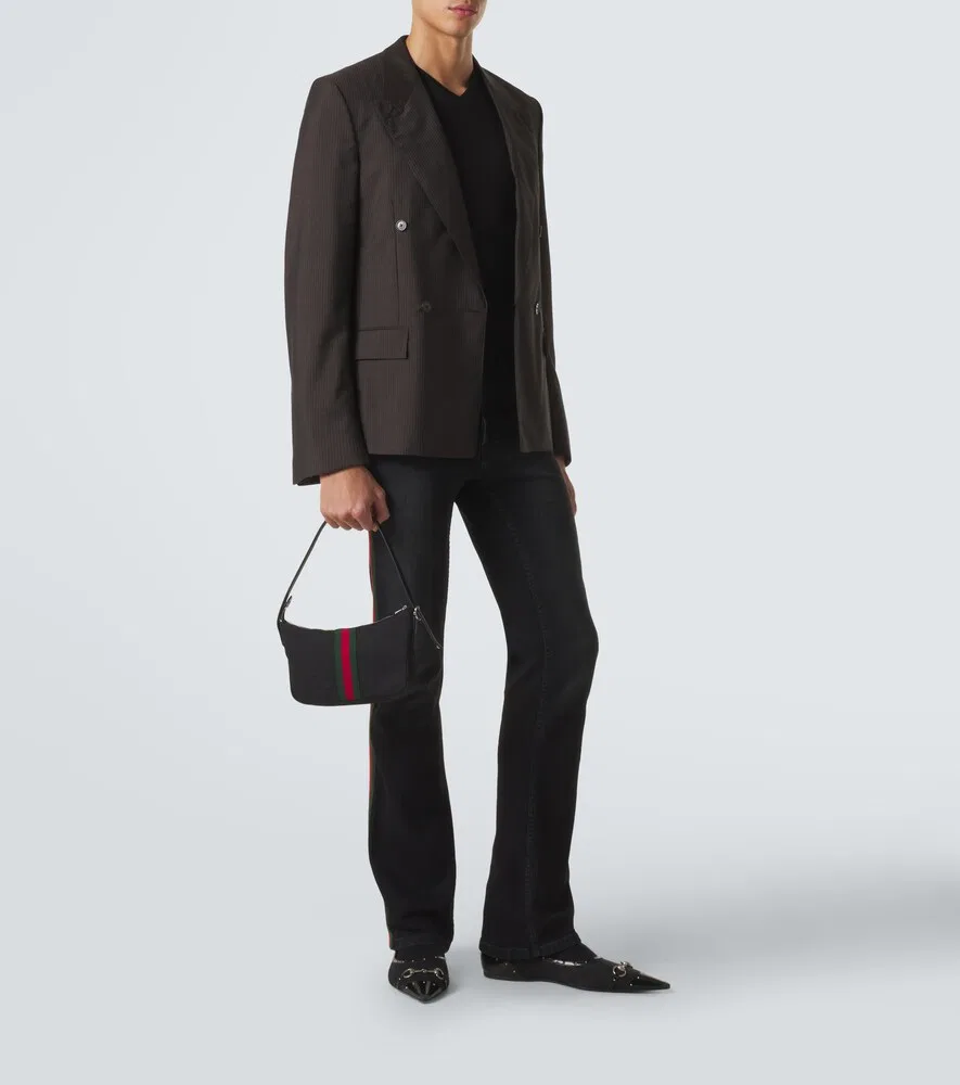 Футболка Gucci из шелкового трикотажа, черная — фото 2