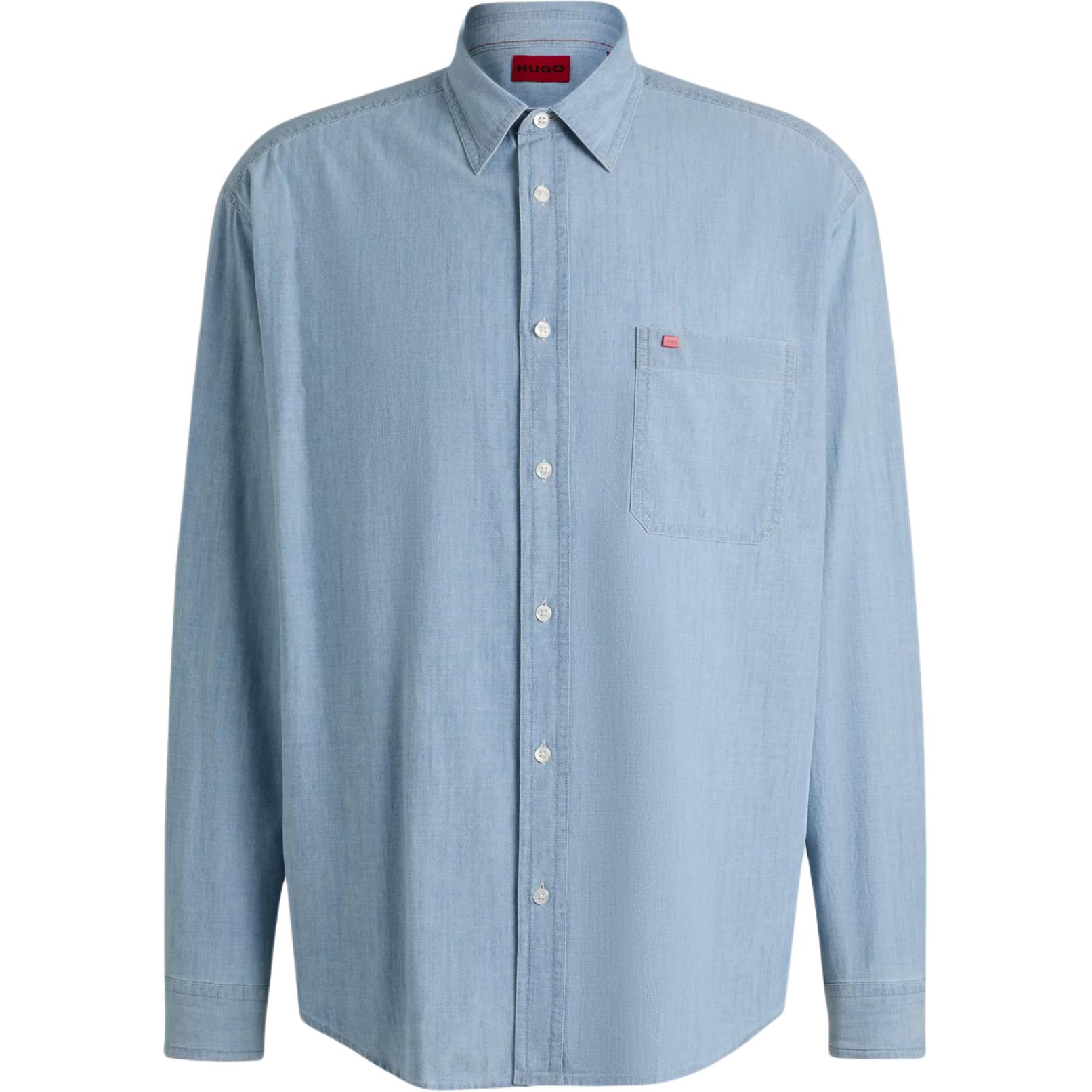 

Повседневная рубашка на пуговицах HUGO BOSS, светло-голубой