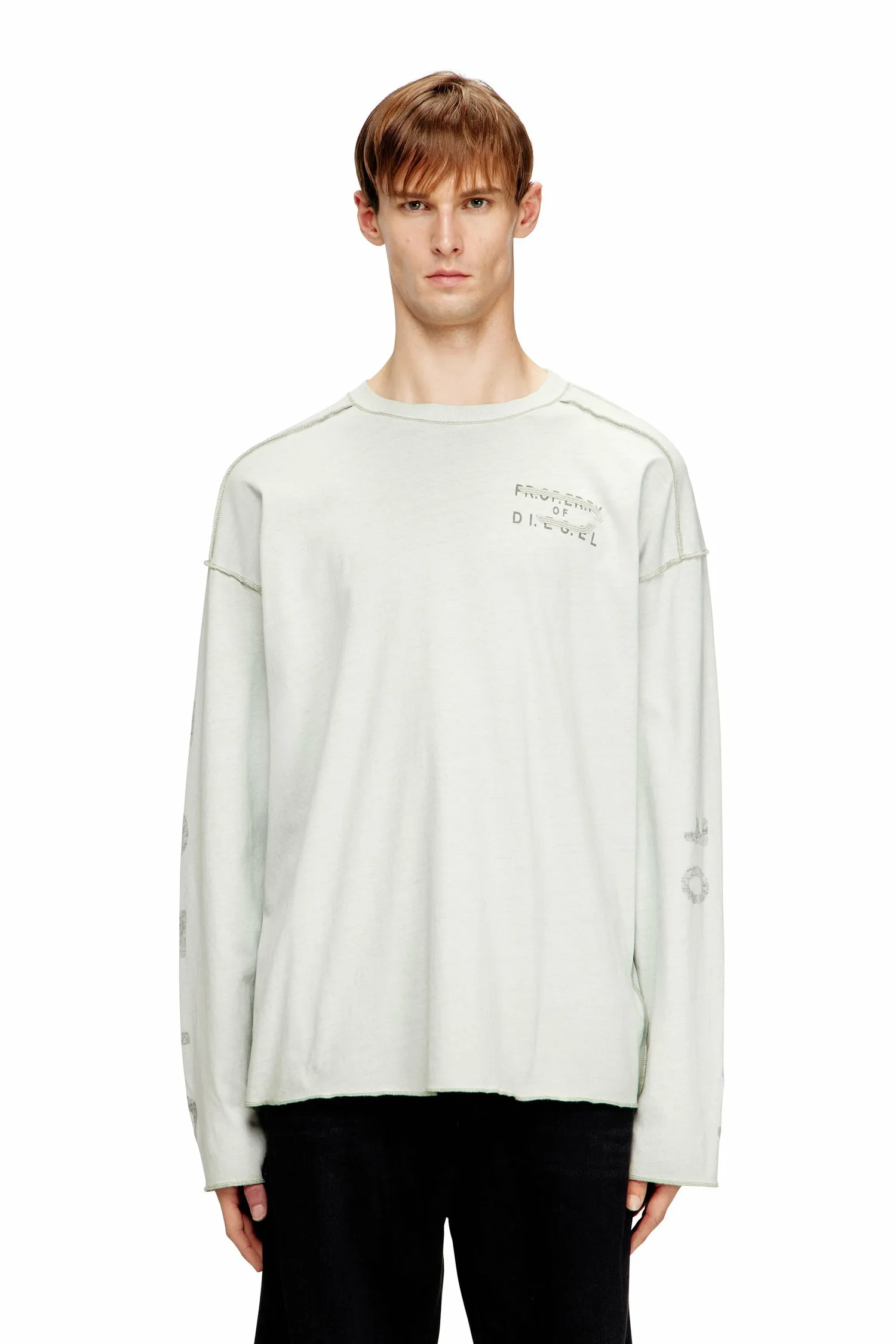 Мужская футболка с длинным рукавом T-LOOK-LS Diesel, Gray and other shades