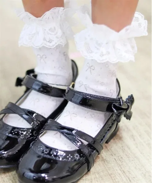 Носки с ажурным узором лента Axes Femme Kids, белый