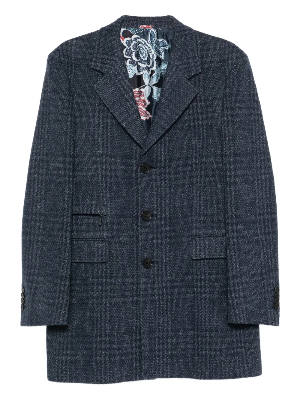 

Клетчатый жакет на пуговицах ETRO, синий