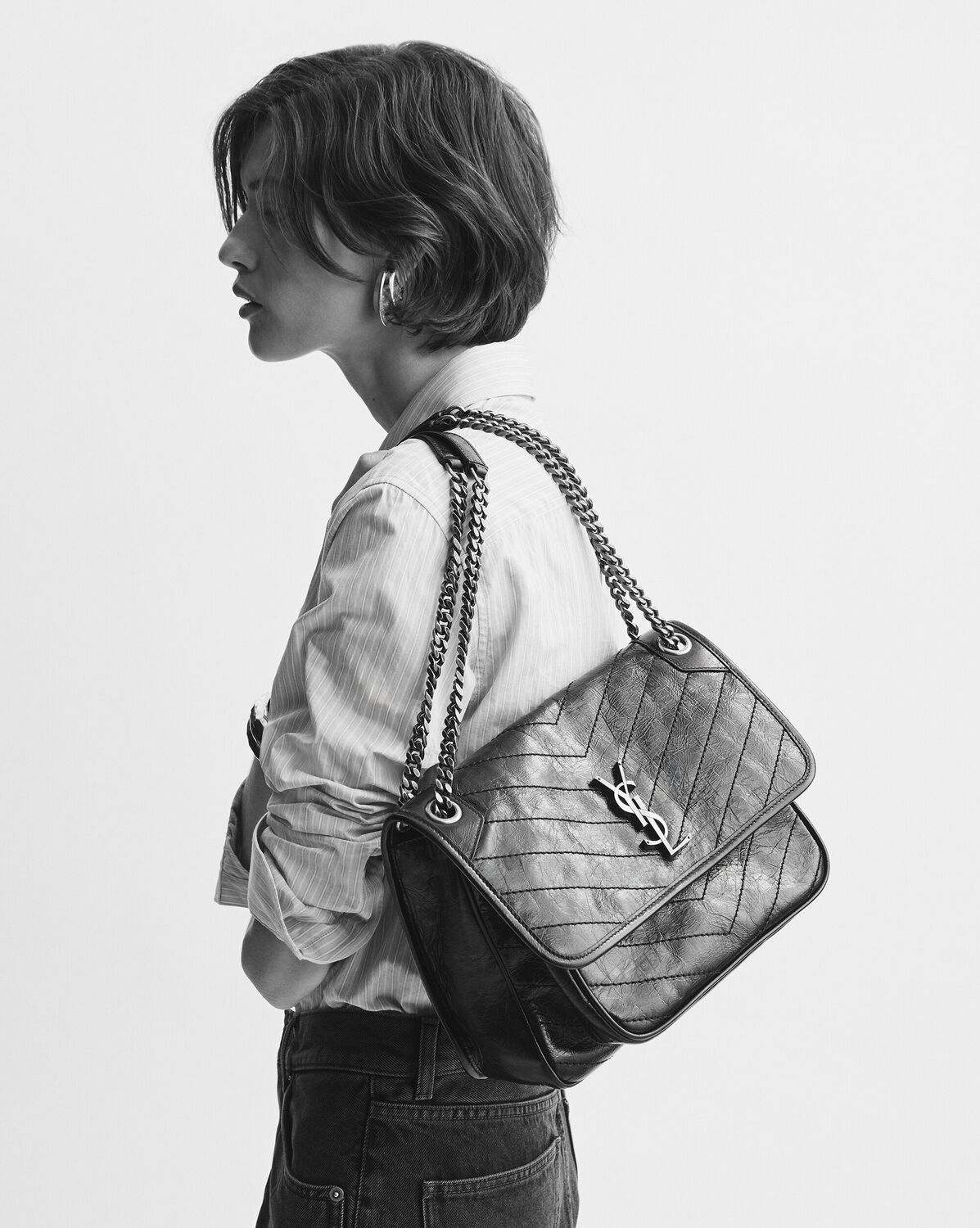Сумка из винтажной телячьей кожи Saint Laurent, черный — фото 2