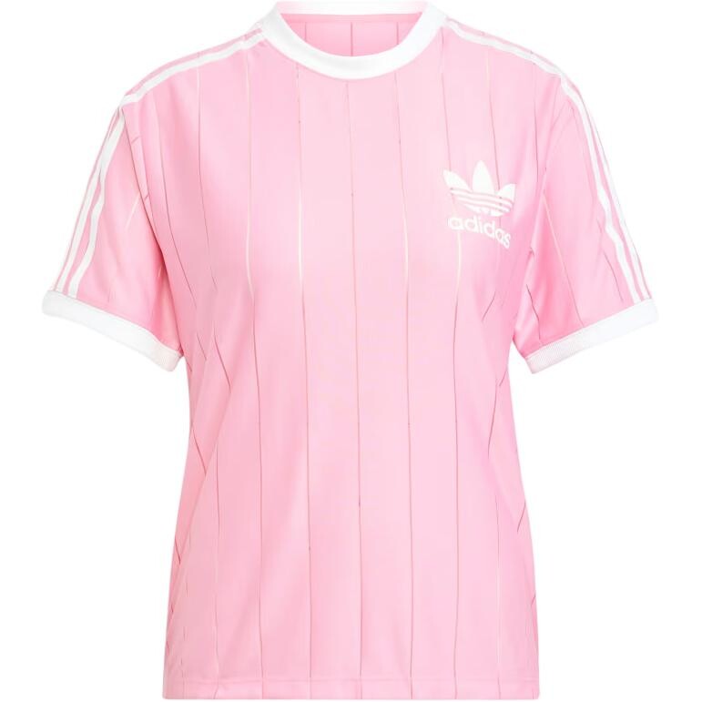 

Футболка с тремя полосками женская розовая Adidas Originals