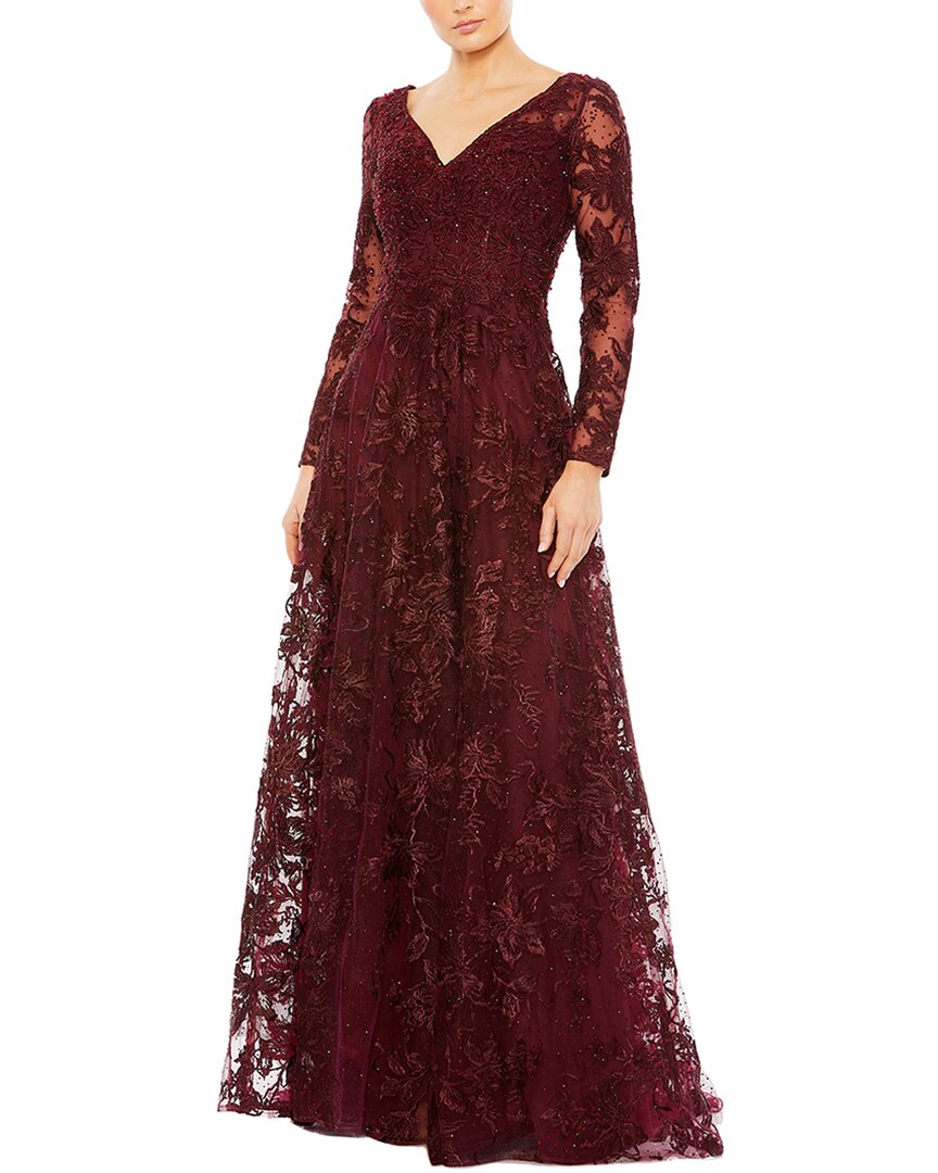 

Mac Duggal Платье силуэта А-силуэт с декоративными вставками, коричневый