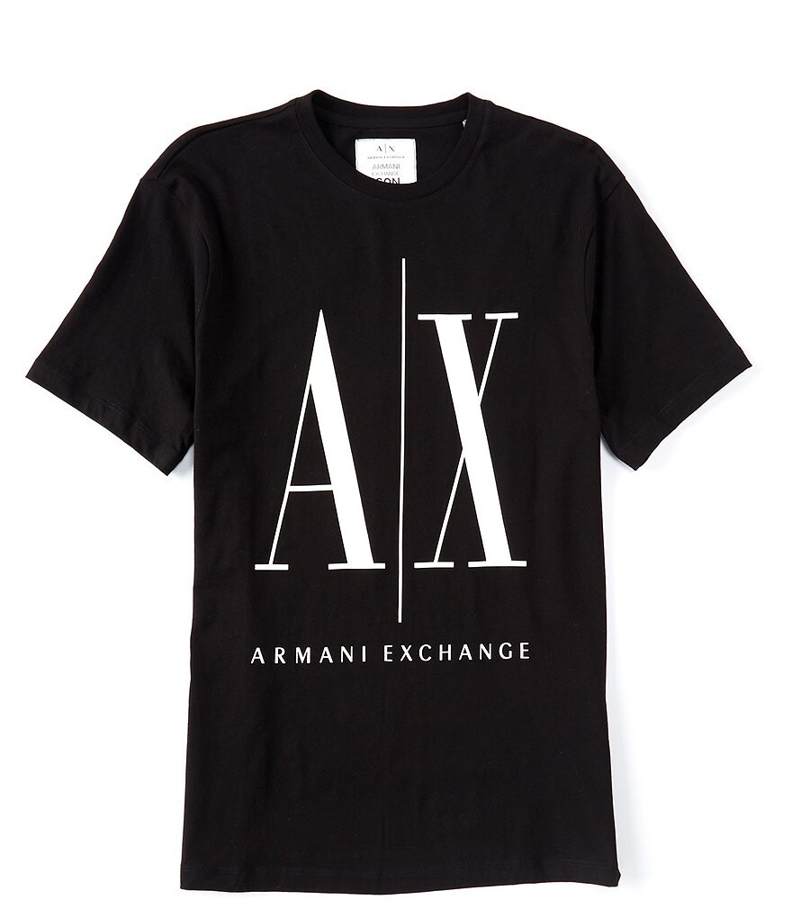 

Футболка с коротким рукавом и крупным логотипом Armani Exchange, черный