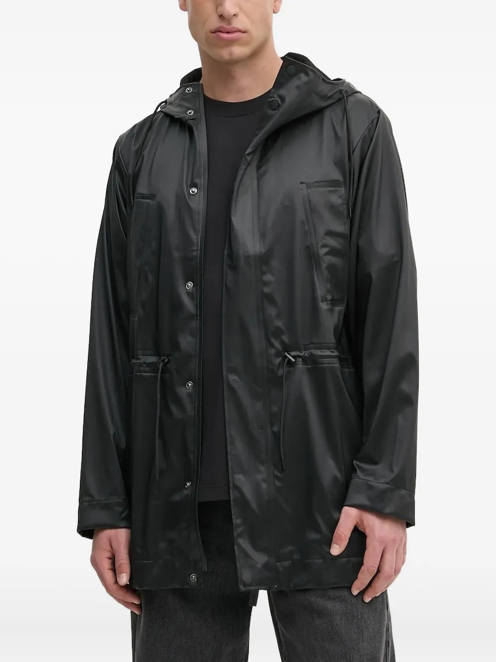 

Куртка с капюшоном на завязках Rains, черный