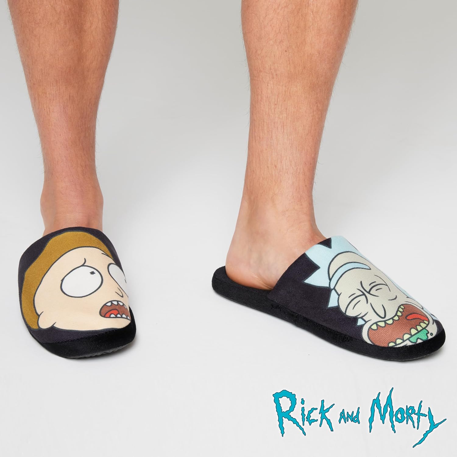 Мужские тапочки RICK AND MORTY - домашняя обувь для подростков и мужчин, шлепанцы размер 8-13, противоскользящие, для отдыха дома, подарок для него, черный — фото 4