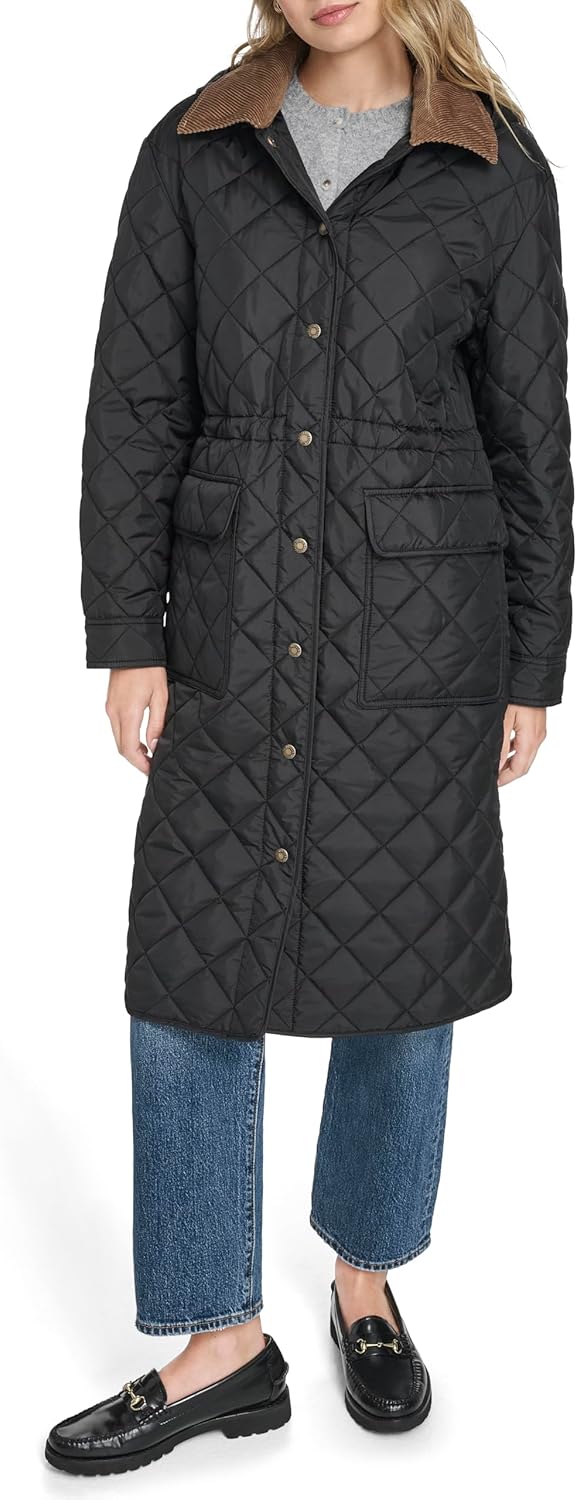 

Женская стеганая куртка Levi's Diamond Quilted Cinch Waist, Black