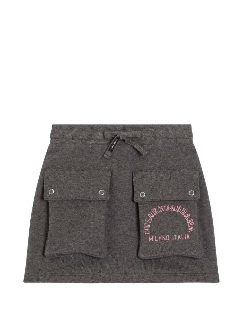 Юбка с кулиской и логотипом Dolce & Gabbana Kids, серый