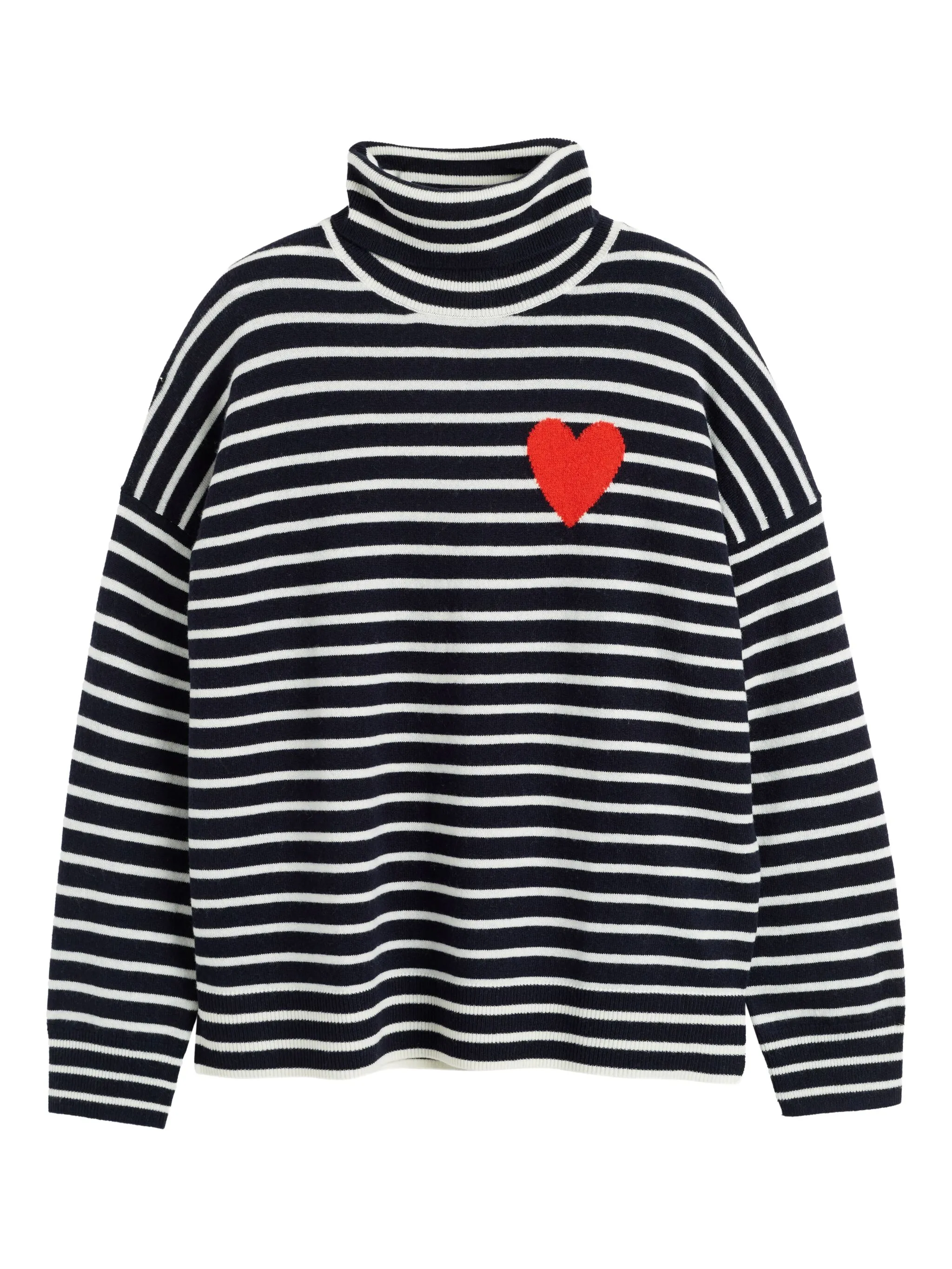 

Полосатый джемпер с высоким воротником Chinti & Parker, черный