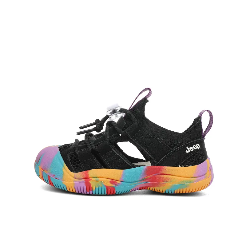 Детские сандалии на низком ходу из текстиля и искусственной кожи Jeep, Camouflage Black[Upgraded Closed Toe Anti-Kick]