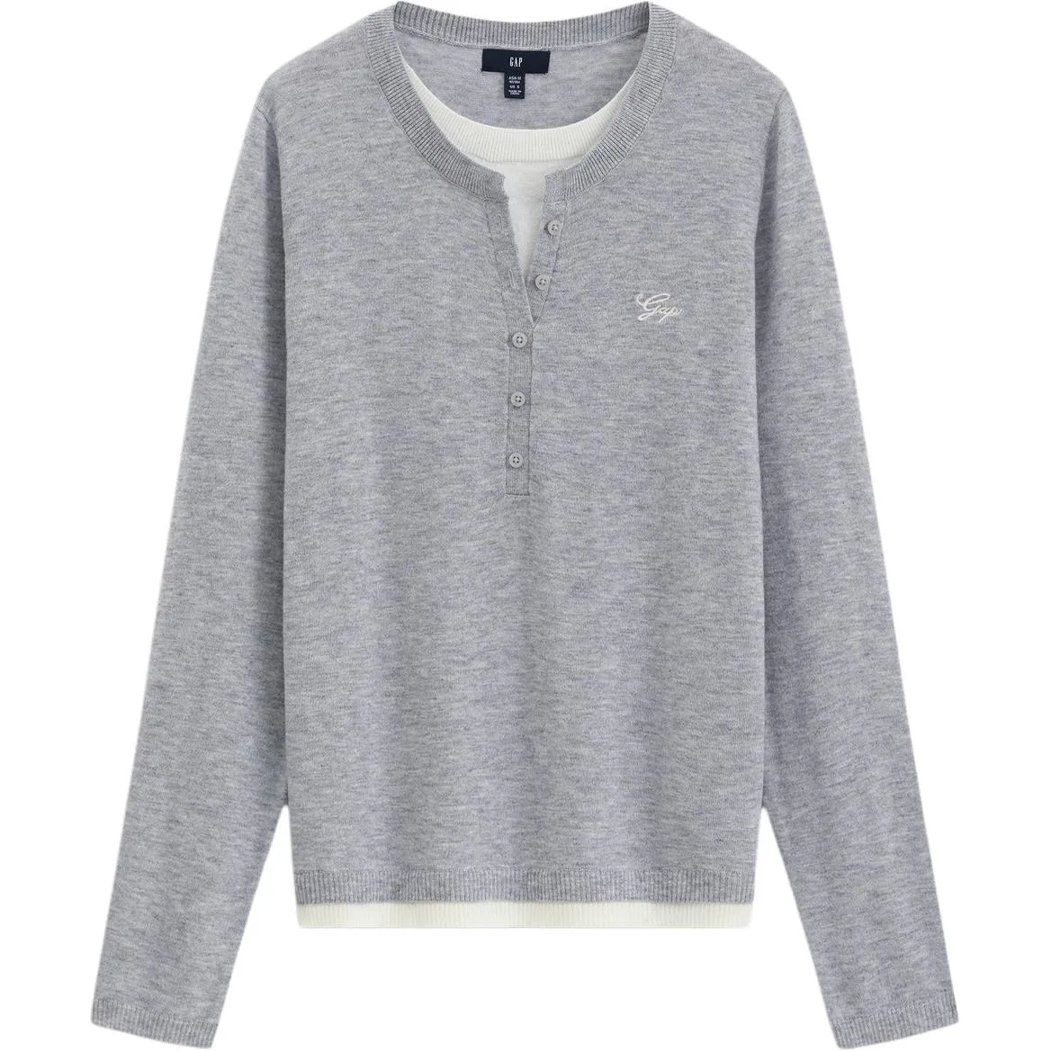 Свитер женский Henry Collar Moderate GAP, светло-серый