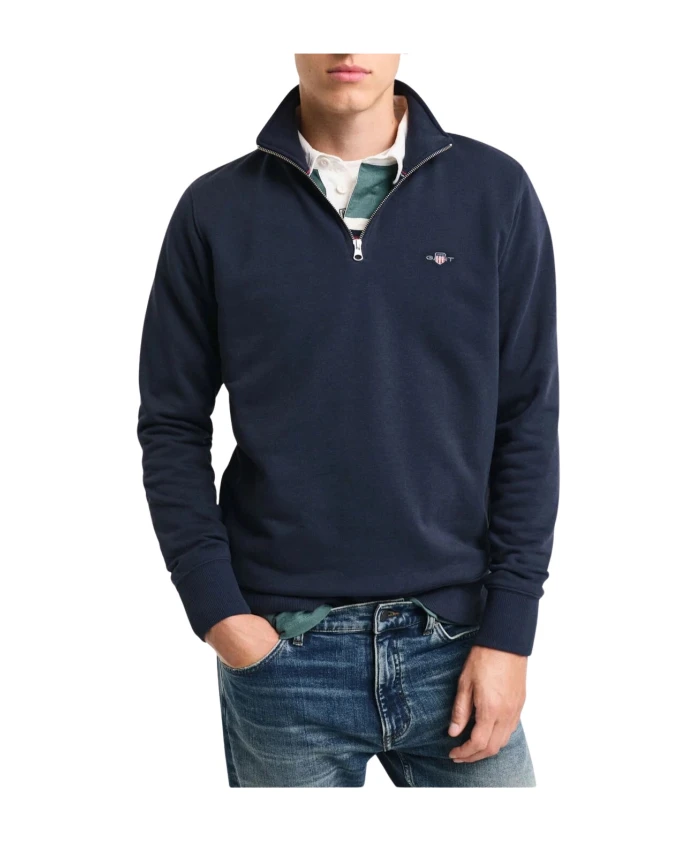 

Толстовка Shield с застежкой-молнией до середины груди Gant, синий