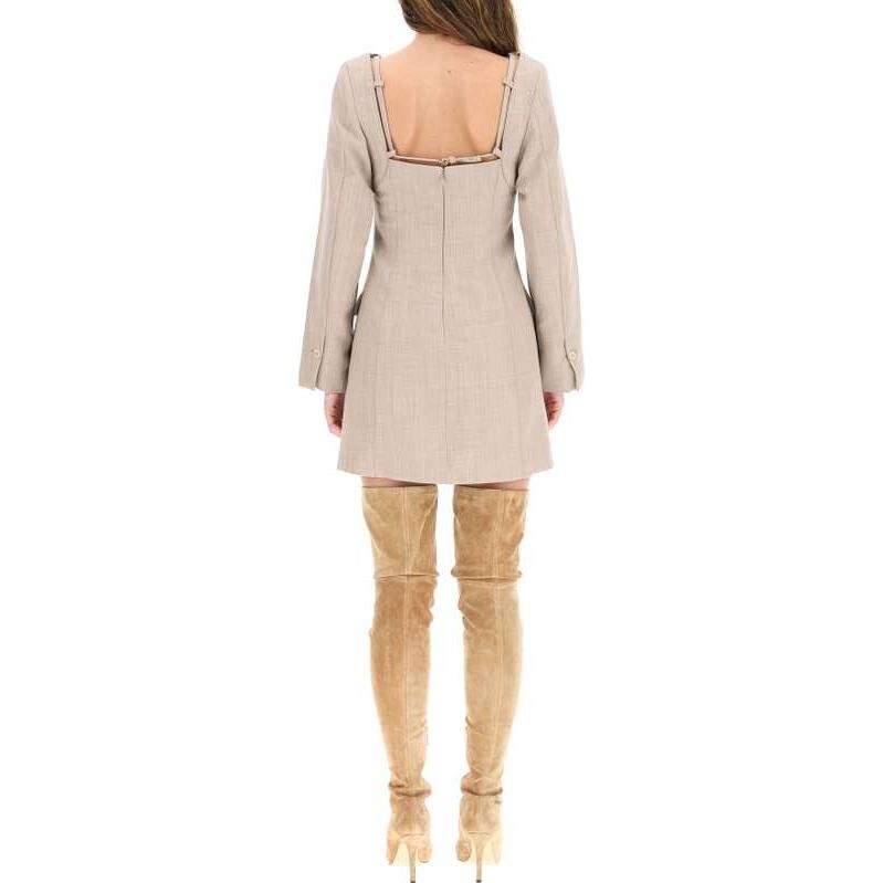 Платье Jacquemus с длинными рукавами, светло-коричневый — фото 3
