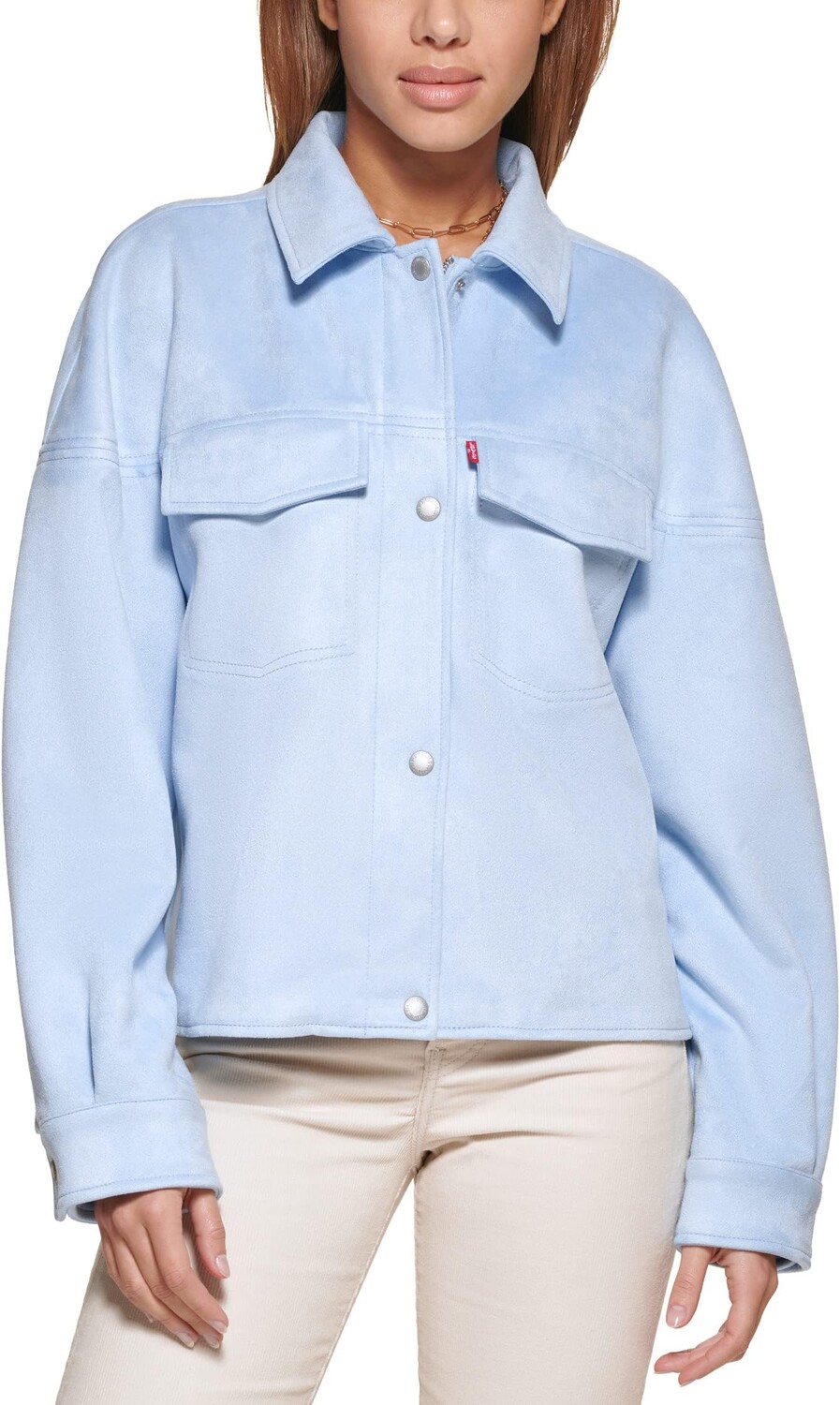 

Куртка Levi's Soft Faux Suede Shacket, цвет Dusty Blue