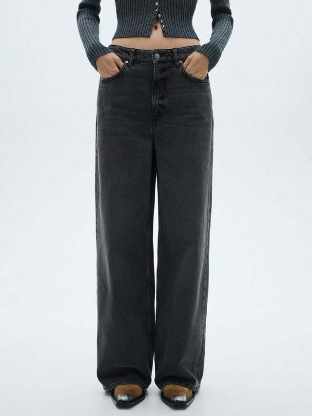 

Джинсы danielle с широкими штанинами Mango, темно-серый