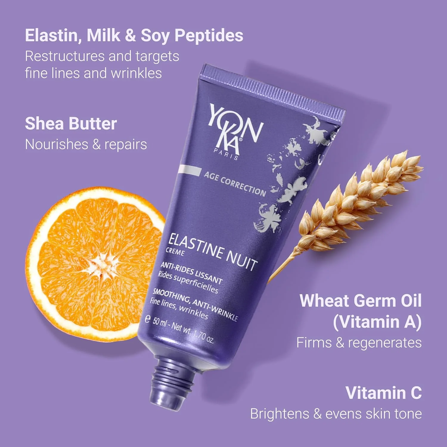 Крем для лица Yonka — Elastine Anti-Aging против морщин, упругость и глубокое увлажнение, витамины A, C, E, 50 мл — фото 4