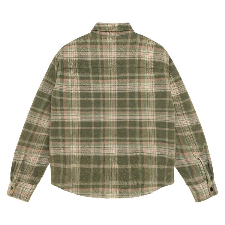 Рубашка Stussy Heavy Washed Plaid Long-Sleeve Shirt Green, зеленый — фото 2