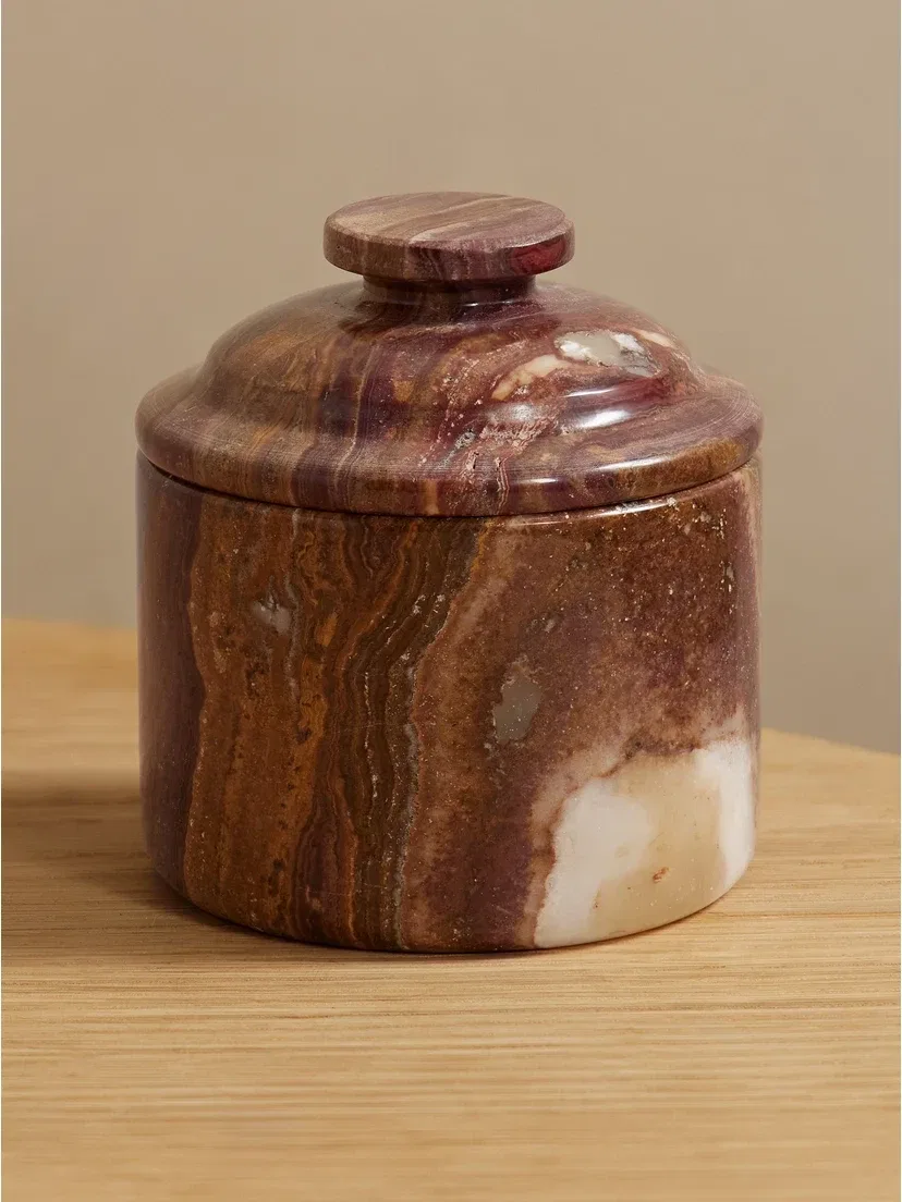 Шкатулка для безделушек из оникса Jia Jia, коричневый
