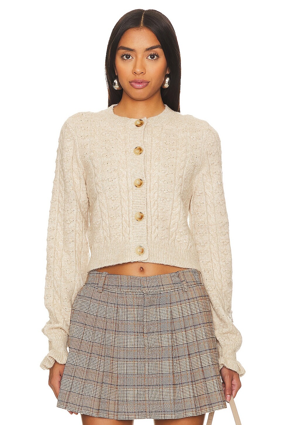 

Кардиган Tularosa Palmira Cropped Cable, бежевый