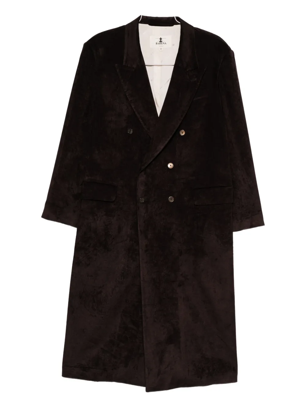 

Двубортное бархатное пальто Barena, коричневый