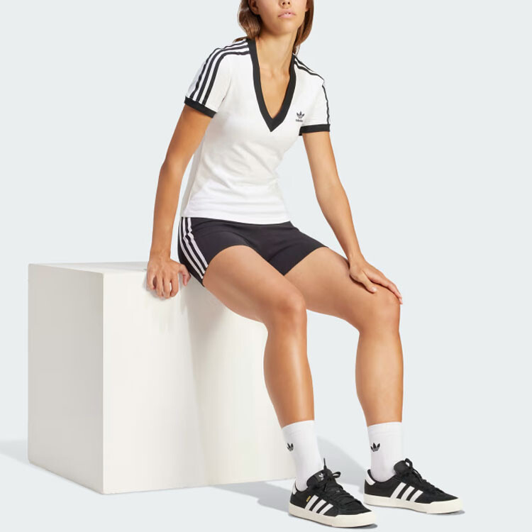 Футболка Adidas 3-Stripes V-Neck Slim, белый — фото 4