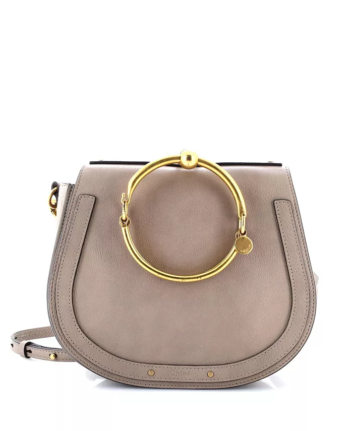 

Средняя кожаная сумка-кроссбоди Nile Pre-Owned Chloe, серый