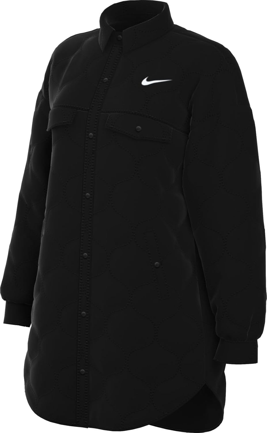 

Nike Женская стеганая куртка-тренчкот в стиле спорт, Black/White