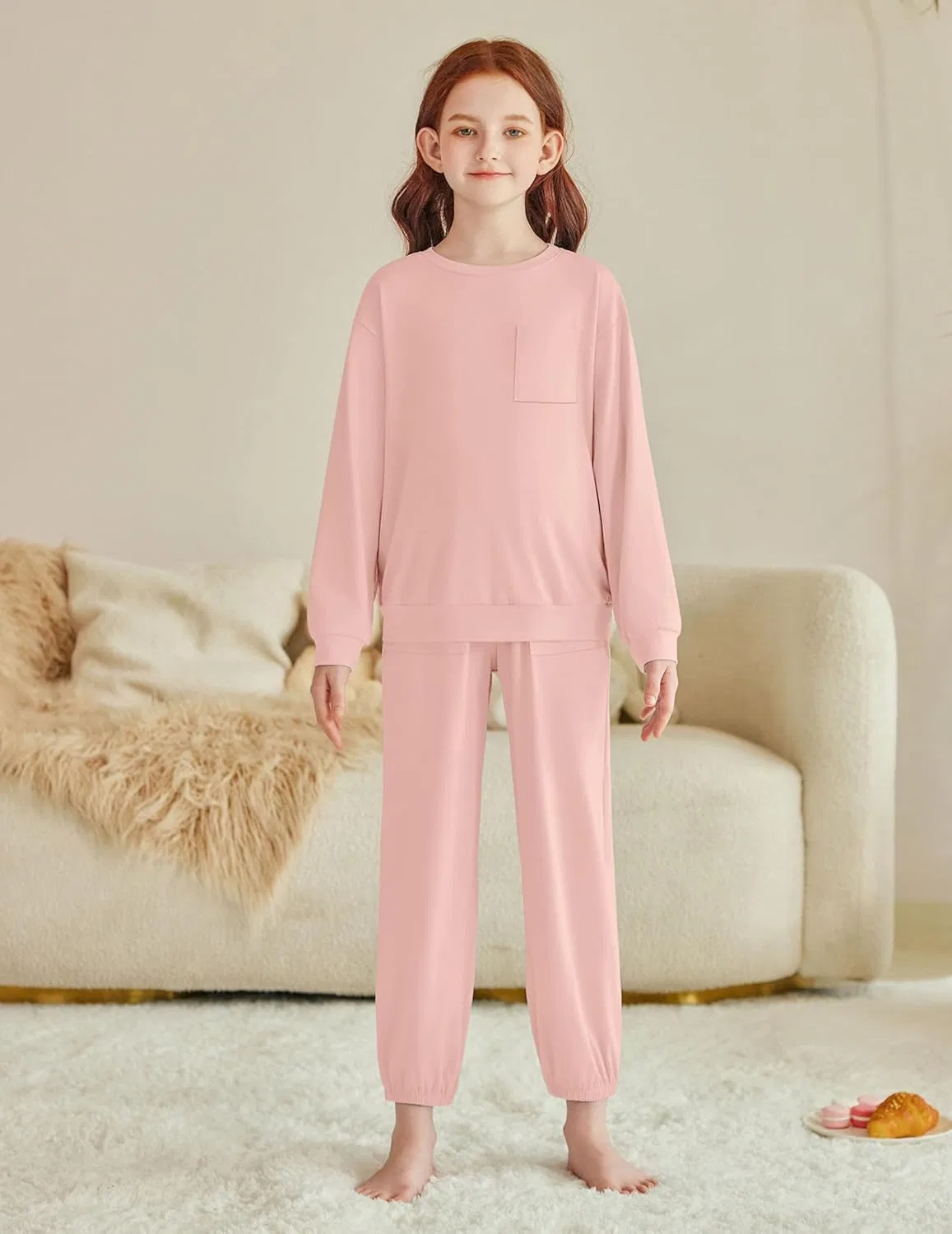 Детский костюм из толстовки и спортивных штанов Arshiner, Light Pink — фото 2