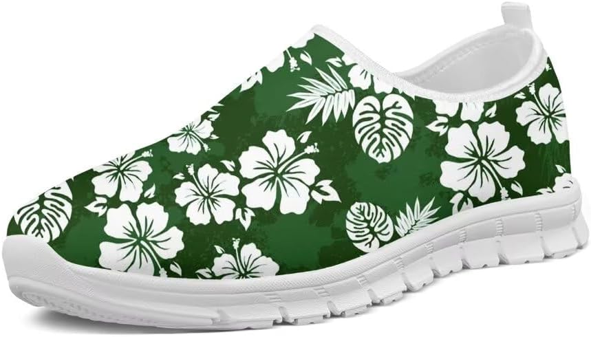

Женские слипоны Forchrinse Hummingbird с цветами вишни, мужские прогулочные туфли, мягкие легкие модные спортивные кроссовки с поддержкой свода, повседневная рабочая обувь, зеленый