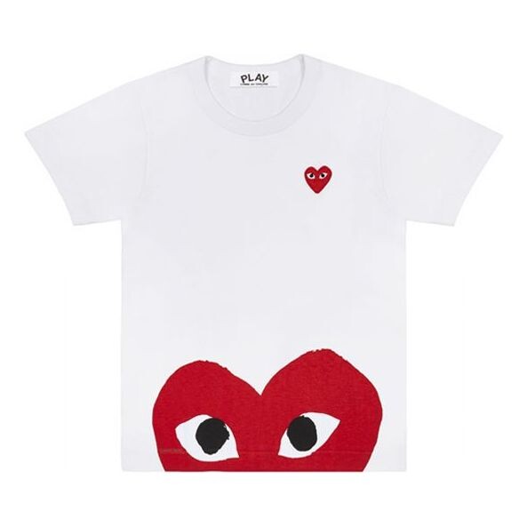 

Футболка half heart logo tee 'white red' Comme Des Garcons Play, белый