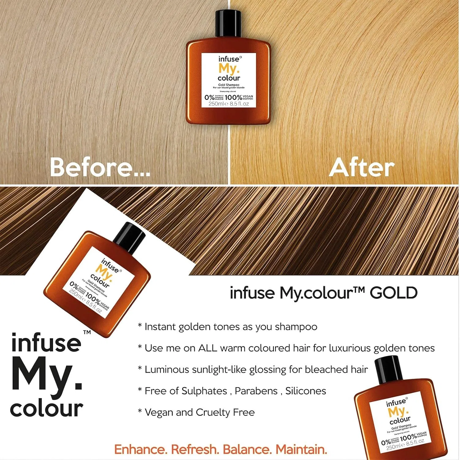 Шампунь My.Haircare Infuse My.Colour Gold, 250 мл Infuse My. Colour, Gold — фото 4