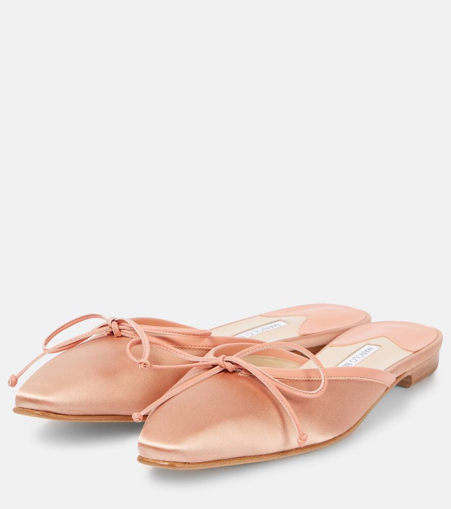 Баллериму мюли из сатина с кожаной отделкой Manolo Blahnik, 8802 Lcor — фото 4