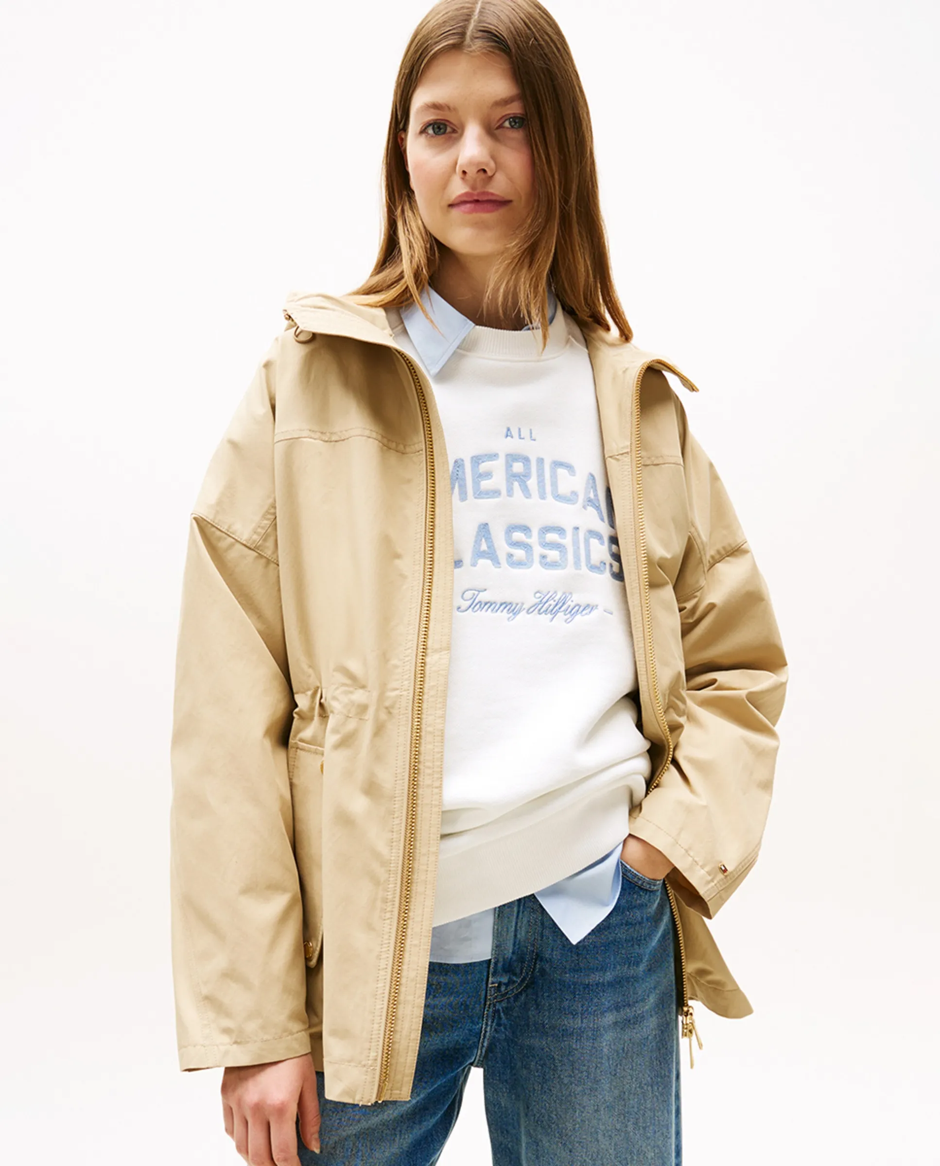 

Женская парка из нейлона Tommy Hilfiger, бежевый