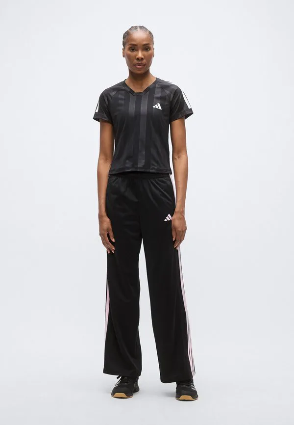 Модные спортивные штаны Adidas Sportswear, Black/Clear Pink — фото 2