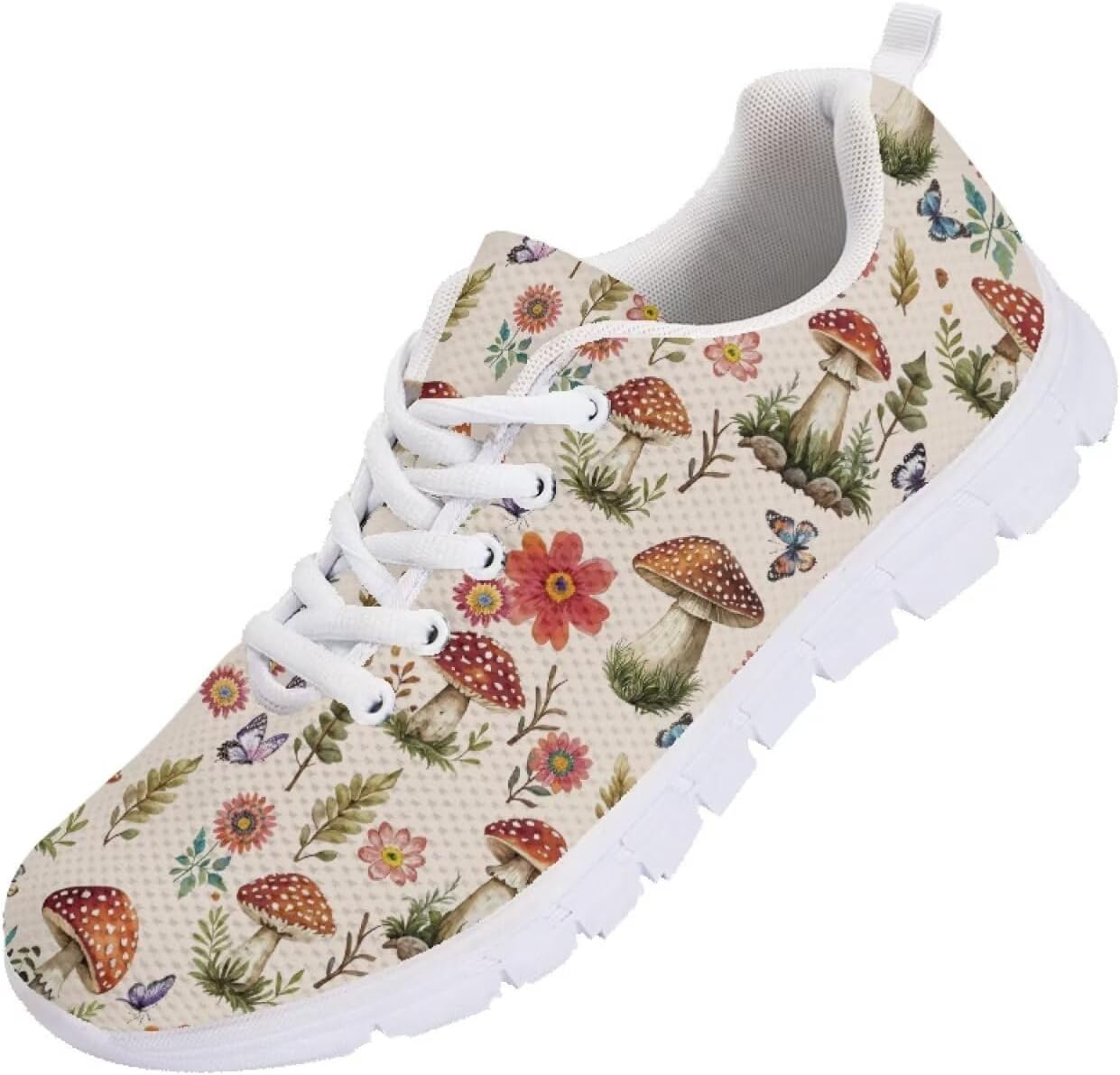 

Мужские кроссовки Funnydude с цветочным принтом, осенние, удобные, дышащие, для тенниса и тренировок, Mushroom